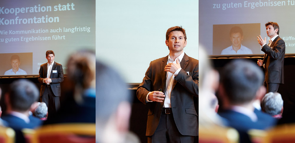 Moritz Küffner beim Vortrag „Kooperation statt Konfrontation“